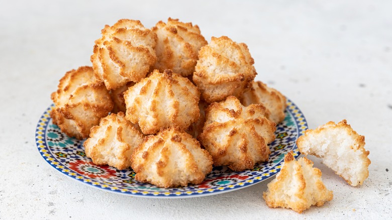 plate of coconut macaroons