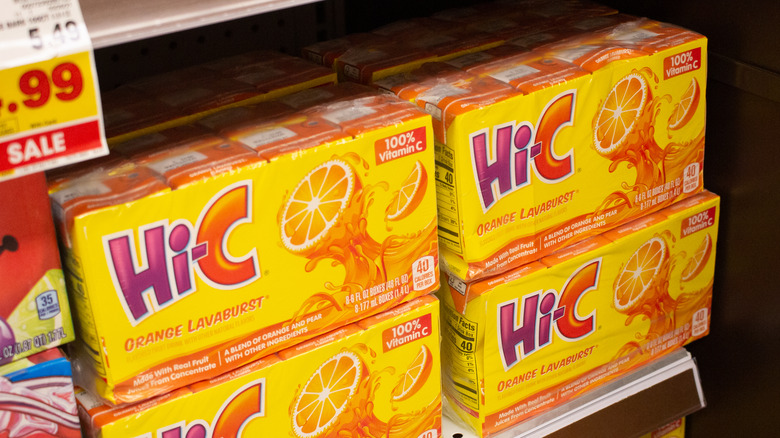 Hi-C juice boxes on shelf
