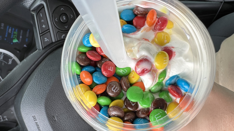 M&M McFlurry in car