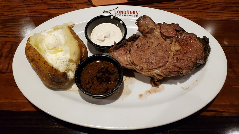 LongHorn Steakhouse steak and baked potato