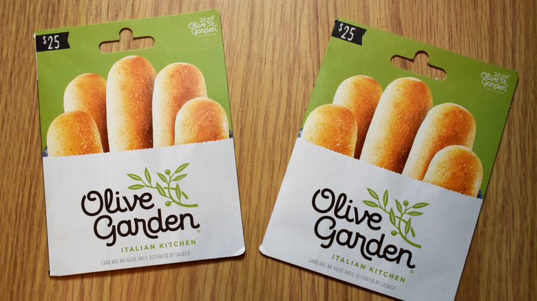 Two Olive Garden gift cards