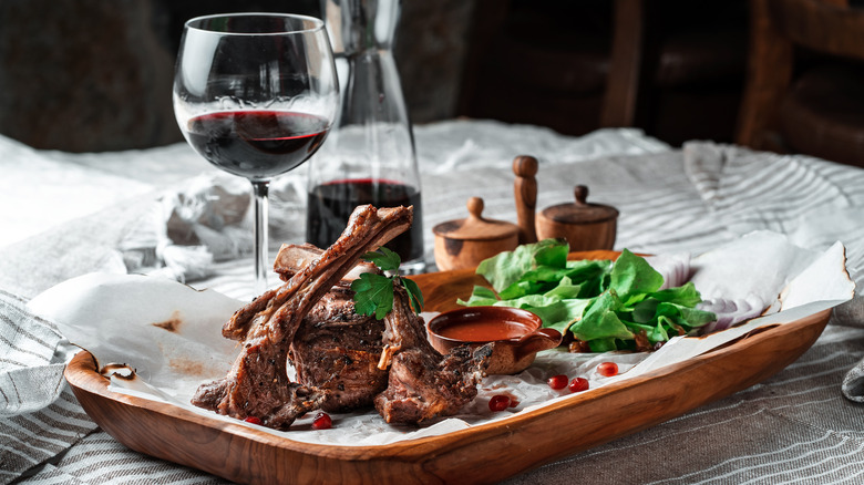 lamb and red wine