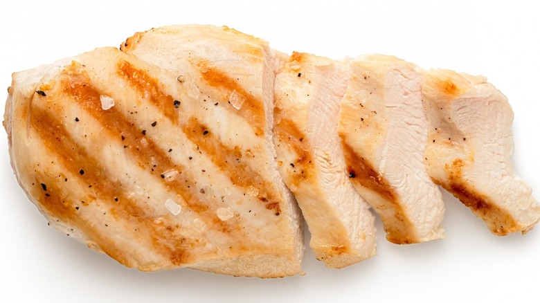 Seared, seasoned chicken breast