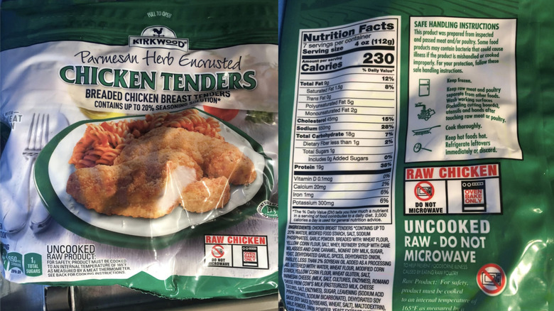 Aldi green bag of Parmesan Herb Encrusted Chicken Tenders