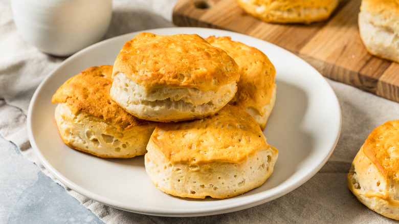 Buttermilk biscuits on plate