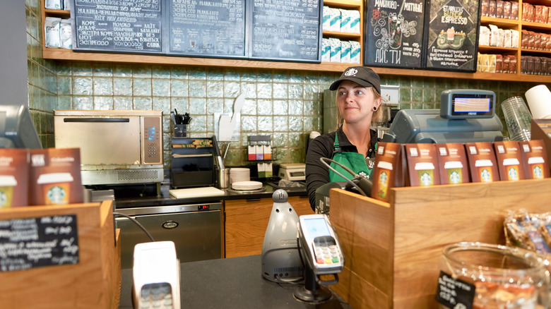 Starbucks worker in Russia 