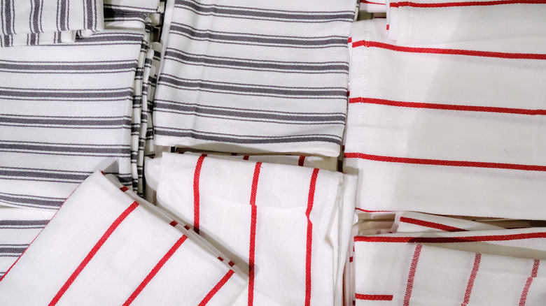 Kitchen towels laid out