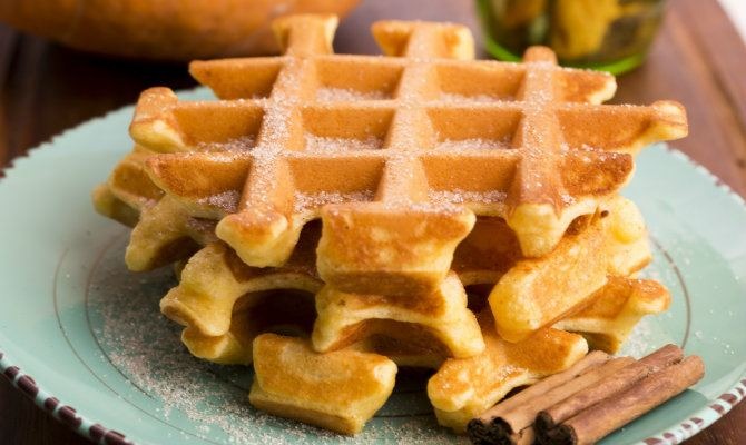 Pumpkin Pancakes with Sour Cream and Pecans