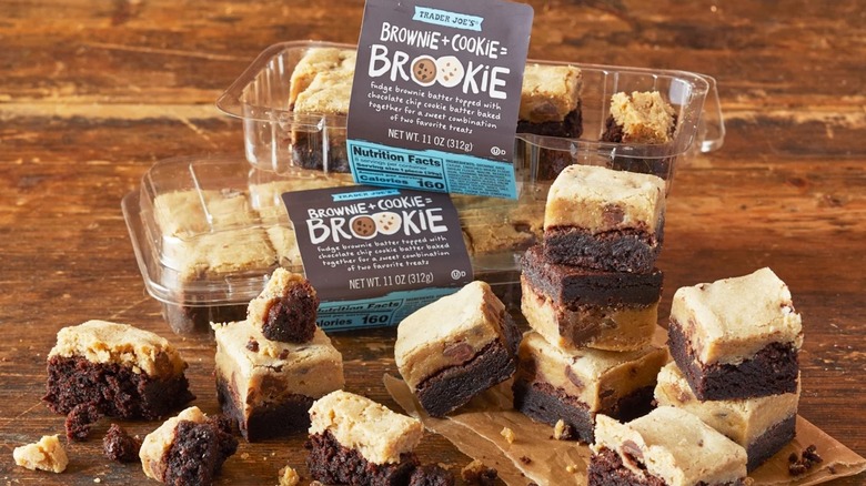 TJ's brookies on counter with containers