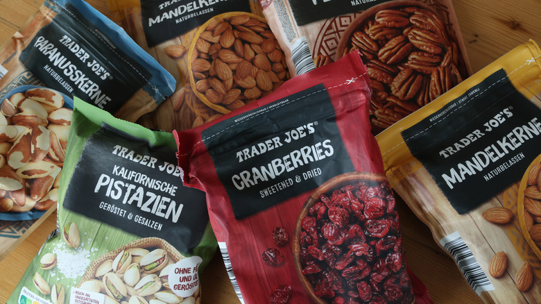 A variety of Trader Joe's snacks