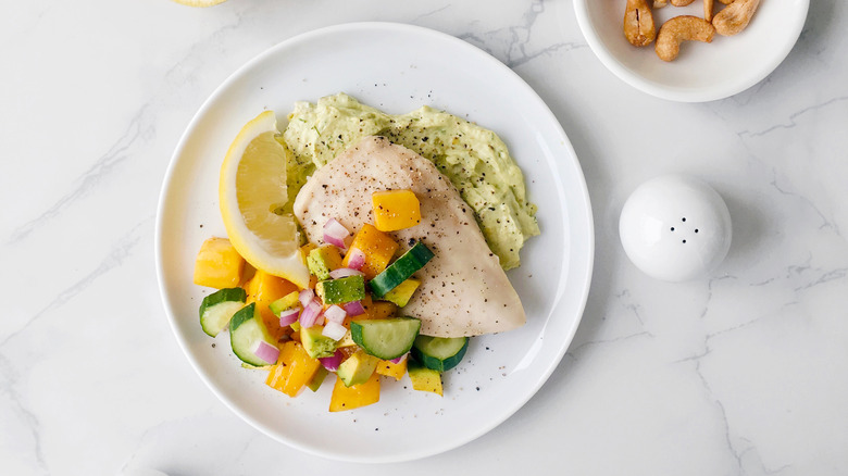 Chicken with cucumber salsa