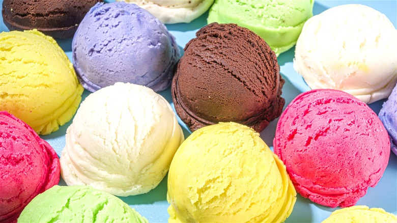 Colorful ice cream scoops 