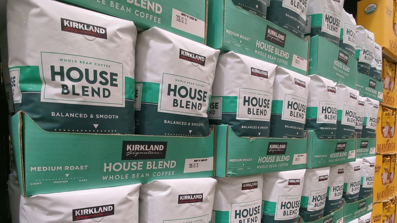 Kirkland house blend coffee in boxes