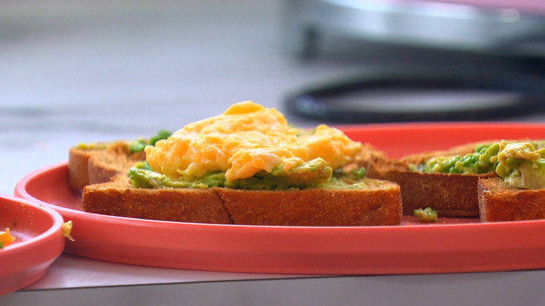 Plate of avocado toast on Love Island USA season 6