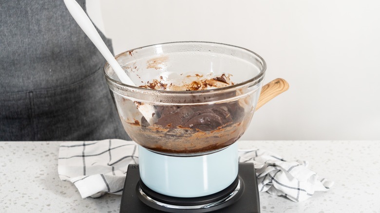 Melting chocolate in double boiler