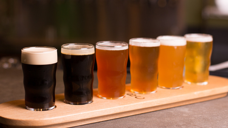 Beer flight pale to dark