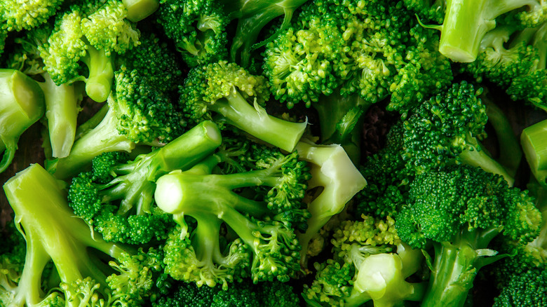 Close up of pile of broccoli