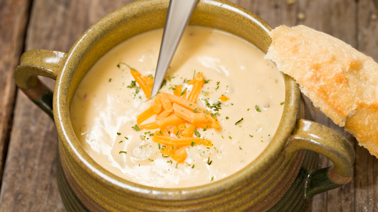 potato soup with bread