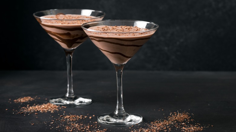 chocolate martinis in glasses