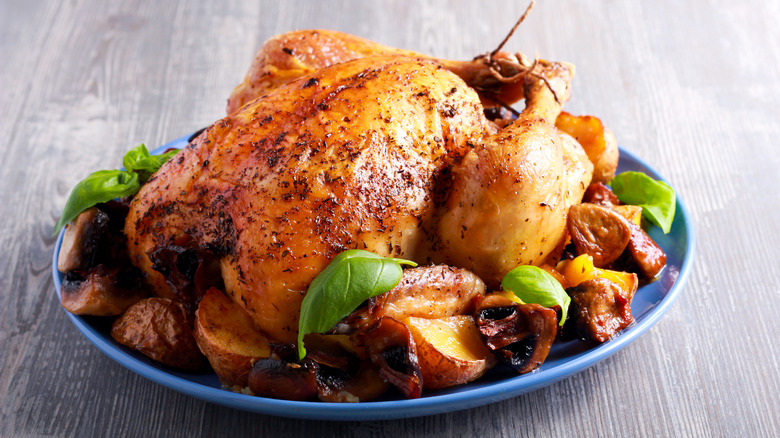Roast chicken with vegetables
