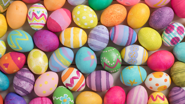 Colorful dyed Easter eggs