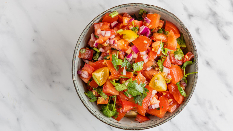 fresh pico de gallo in a bowl