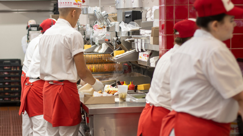 In-N-Out employees working
