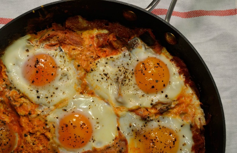 Eggs in Purgatory with Eggplant