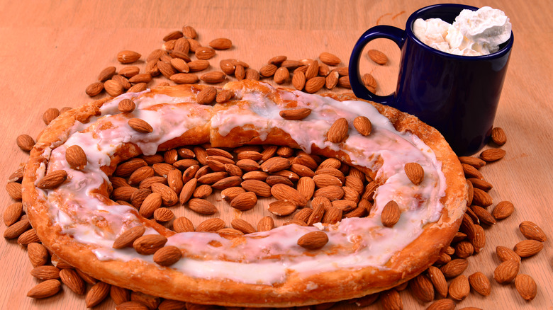 almond kringle with mug