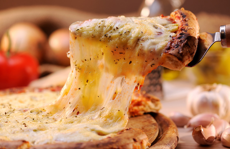 Most varieties of cheese on a pizza