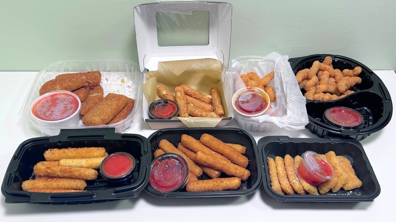 Variety of chain restaurant mozzarella sticks