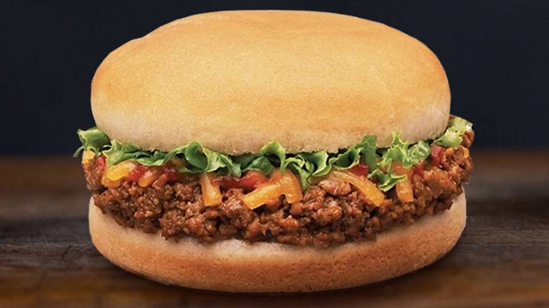 Taco Bell's Bell Beefer on dark background