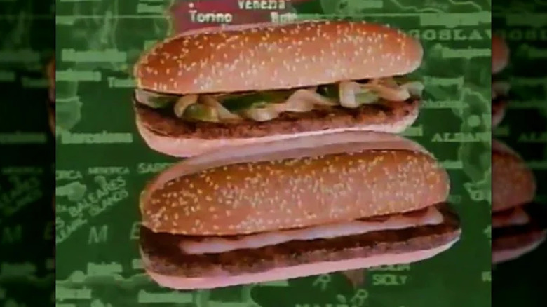 Two Burger King's Italian Sausage Sandwiches on sesame seed sub buns