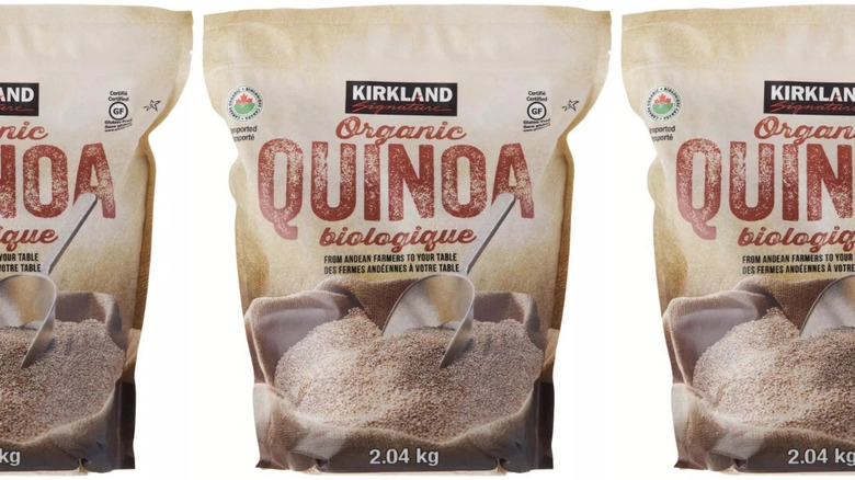 Three packets of Kirkland organic quinoa