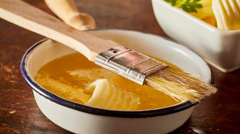 Melted butter and basting brush 