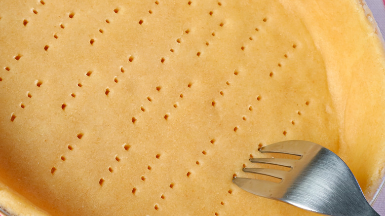 Docked dough with fork