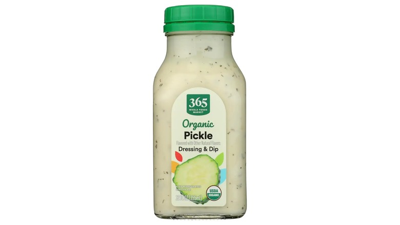 A bottle of 365 by Whole Foods Market Organic Pickle Dressing and Dip