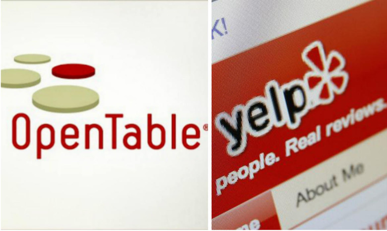 No more being able to make OpenTable reservations after you scope out Yelp reviews — at least, not on the same website.