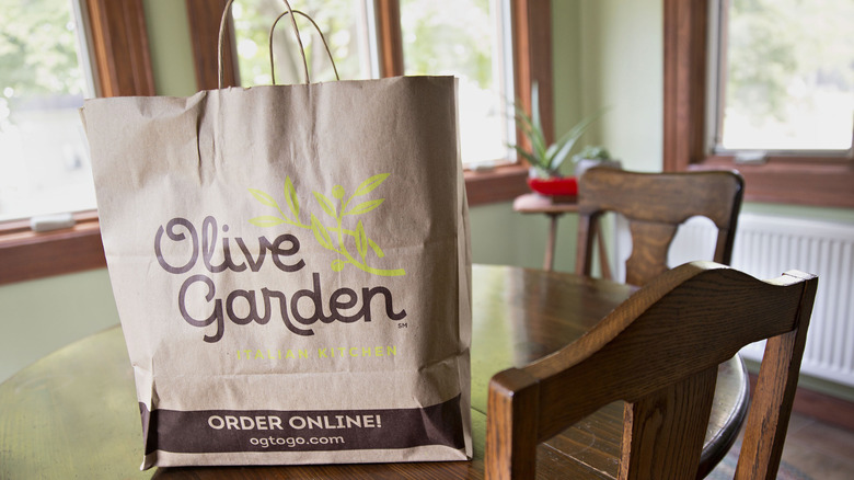 Olive Garden bag on table