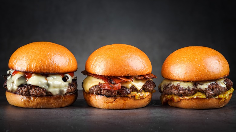 Trio of burgers