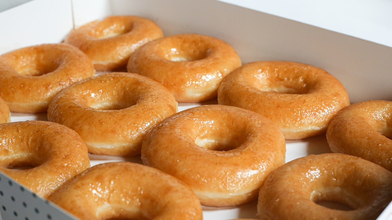 A box of Krispy Kreme donuts