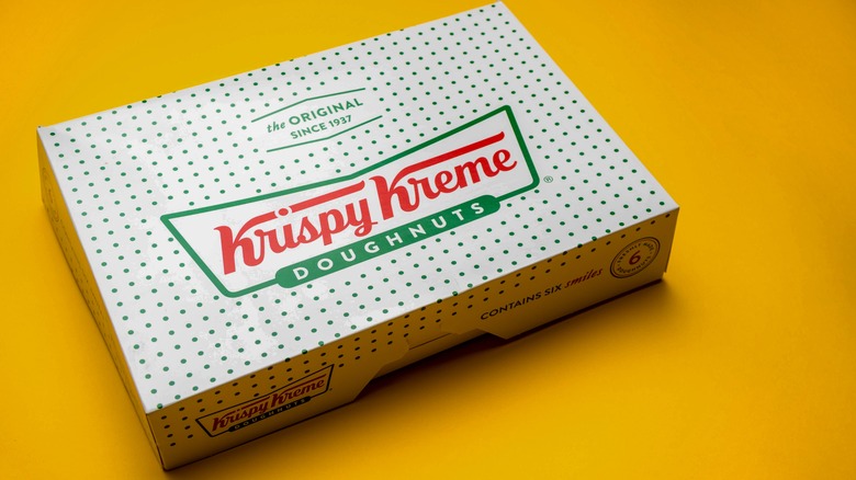 A box of Krispy Kreme donuts