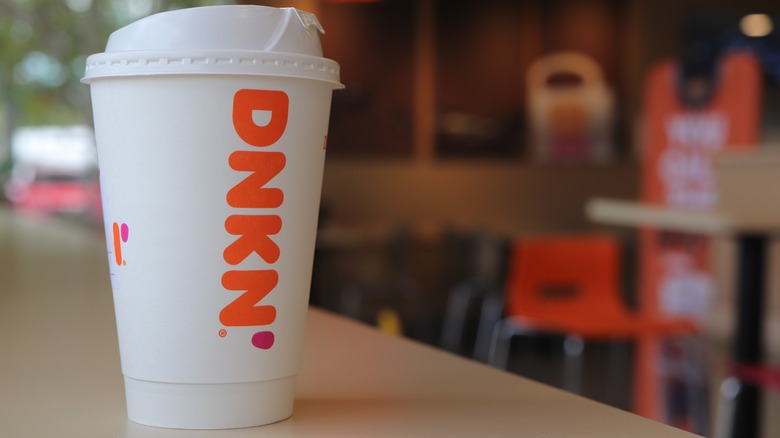 cup of Dunkin's coffee