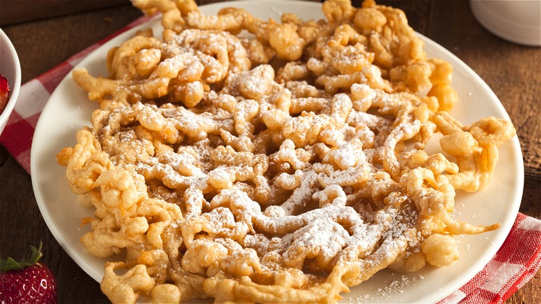 Funnel cake with powdered sugar 