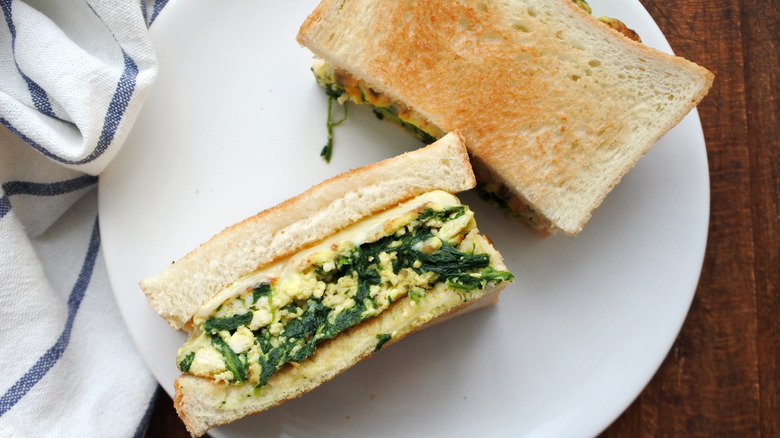 Hong Kong-style scrambled eggs on milk toast