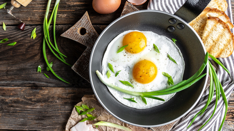 eggs prepared in nonstick pan