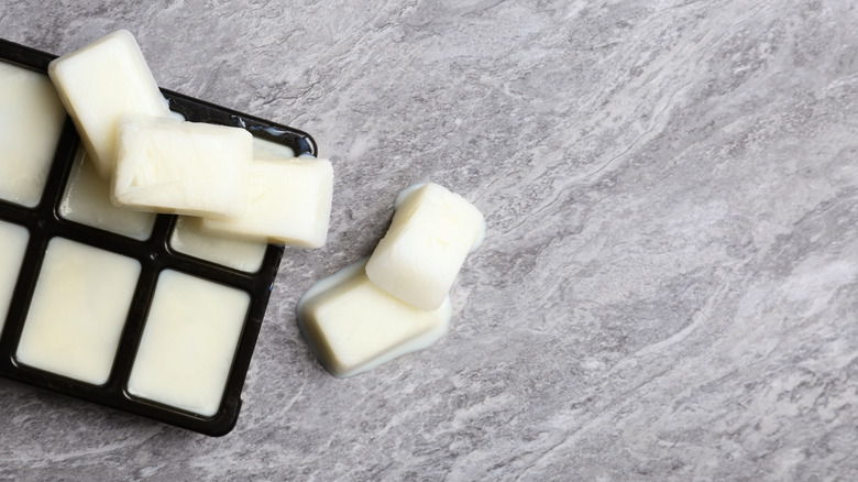 Ice cream in ice cube tray