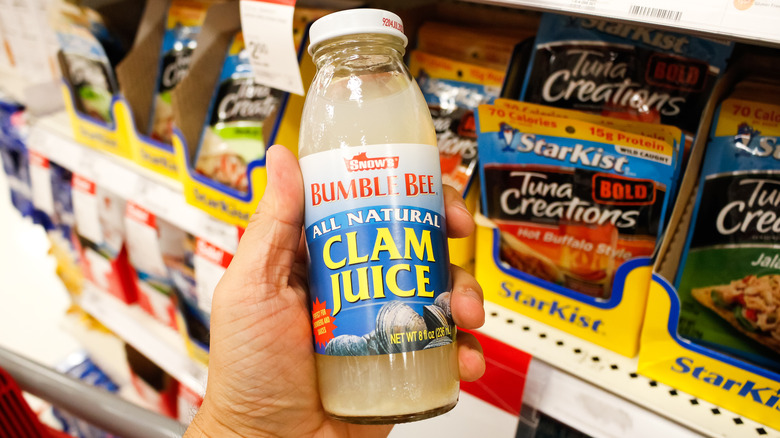 Bottled clam juice 