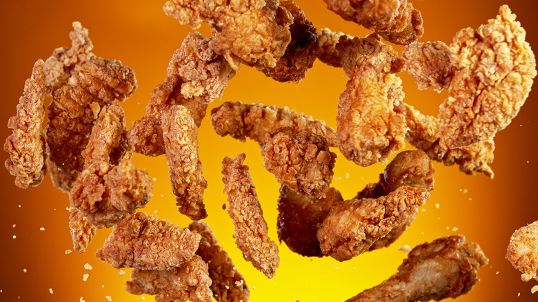 Fried chicken pieces