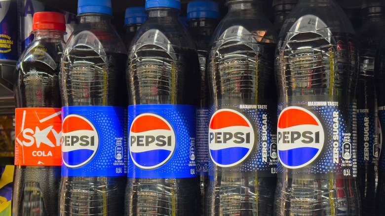 Pepsi products on a shelf